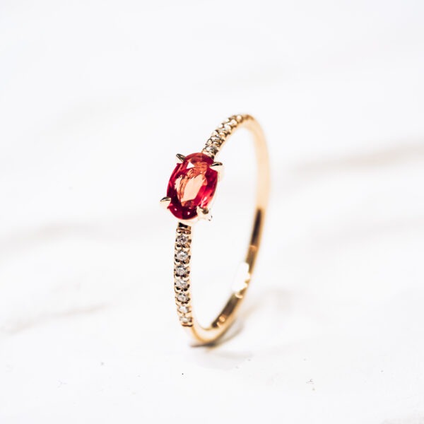 Bague "Les précieuses" saphir orange