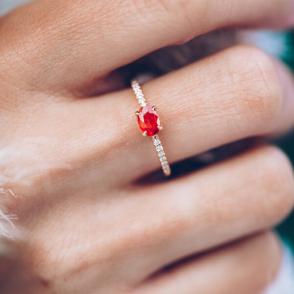 Bague "Les précieuses" saphir orange – Image 2