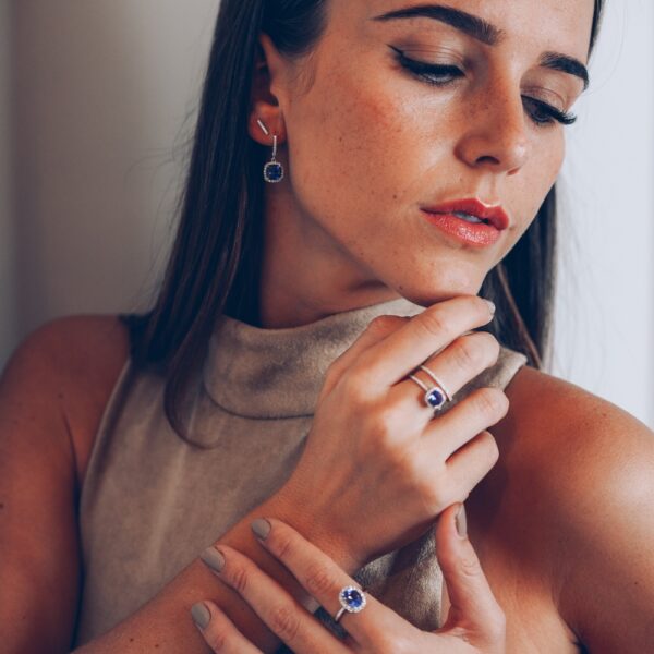 Boucles d'oreilles "Les entourées" Tanzanite – Image 4