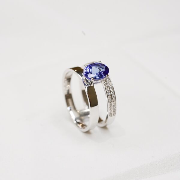 Bague "La double" tanzanite