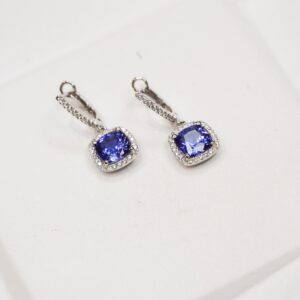 Boucles d'oreilles "Les entourées" Tanzanite