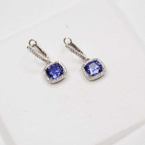 Boucles d'oreilles "Les entourées" Tanzanite