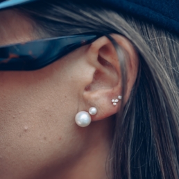 Boucles d'oreilles "Les perles boutons ronds" XS