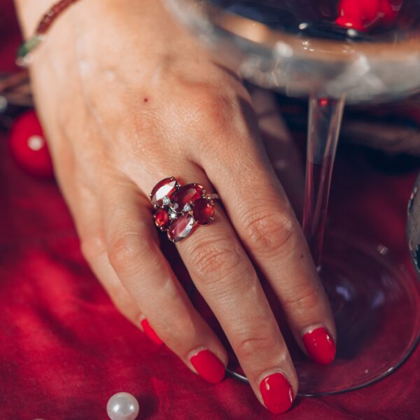 Bague "Double rose" rhodolites – Image 5