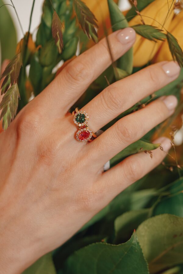 Bague "Les entourées" tourmaline rose – Image 6