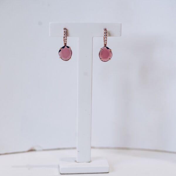 Boucles d'oreilles "Double rose" rhodolites – Image 4