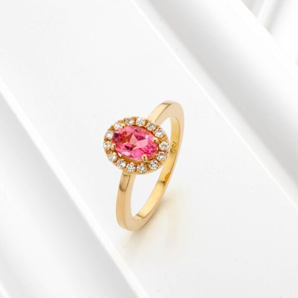 Bague "Les entourées" tourmaline rose