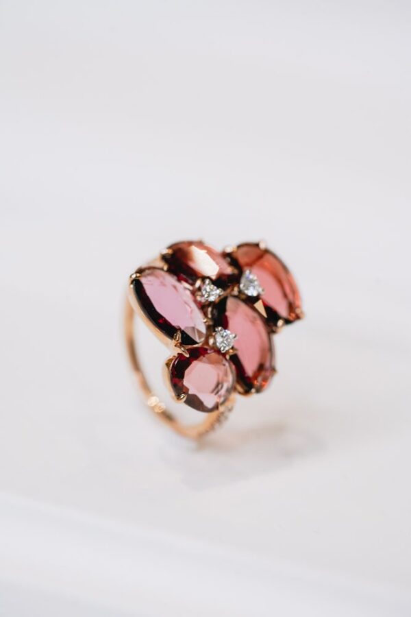 Bague "Double rose" rhodolites – Image 2