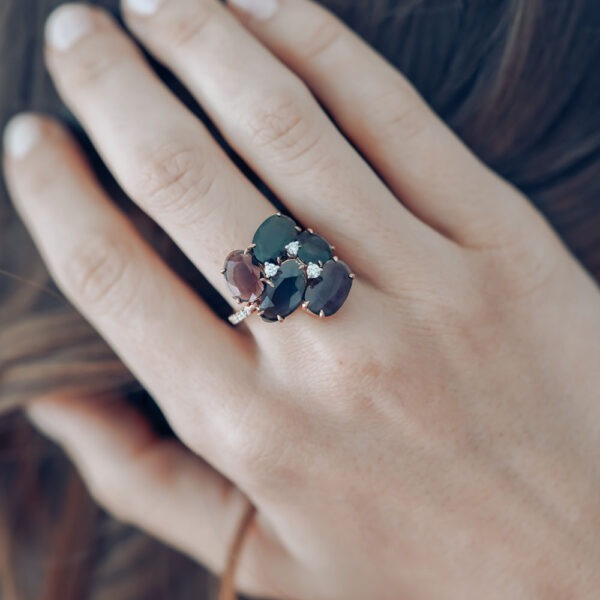 Bague "Double rose" spinelles – Image 4