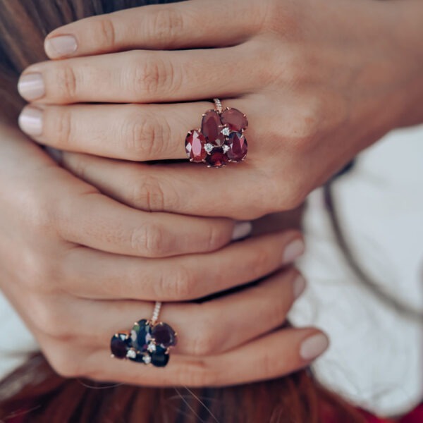 Bague "Double rose" spinelles – Image 3