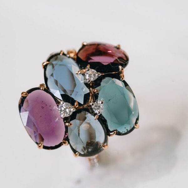 Bague "Double rose" spinelles – Image 2