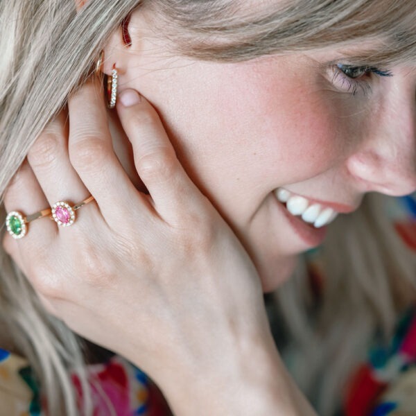 Bague "Les entourées" tourmaline rose – Image 3