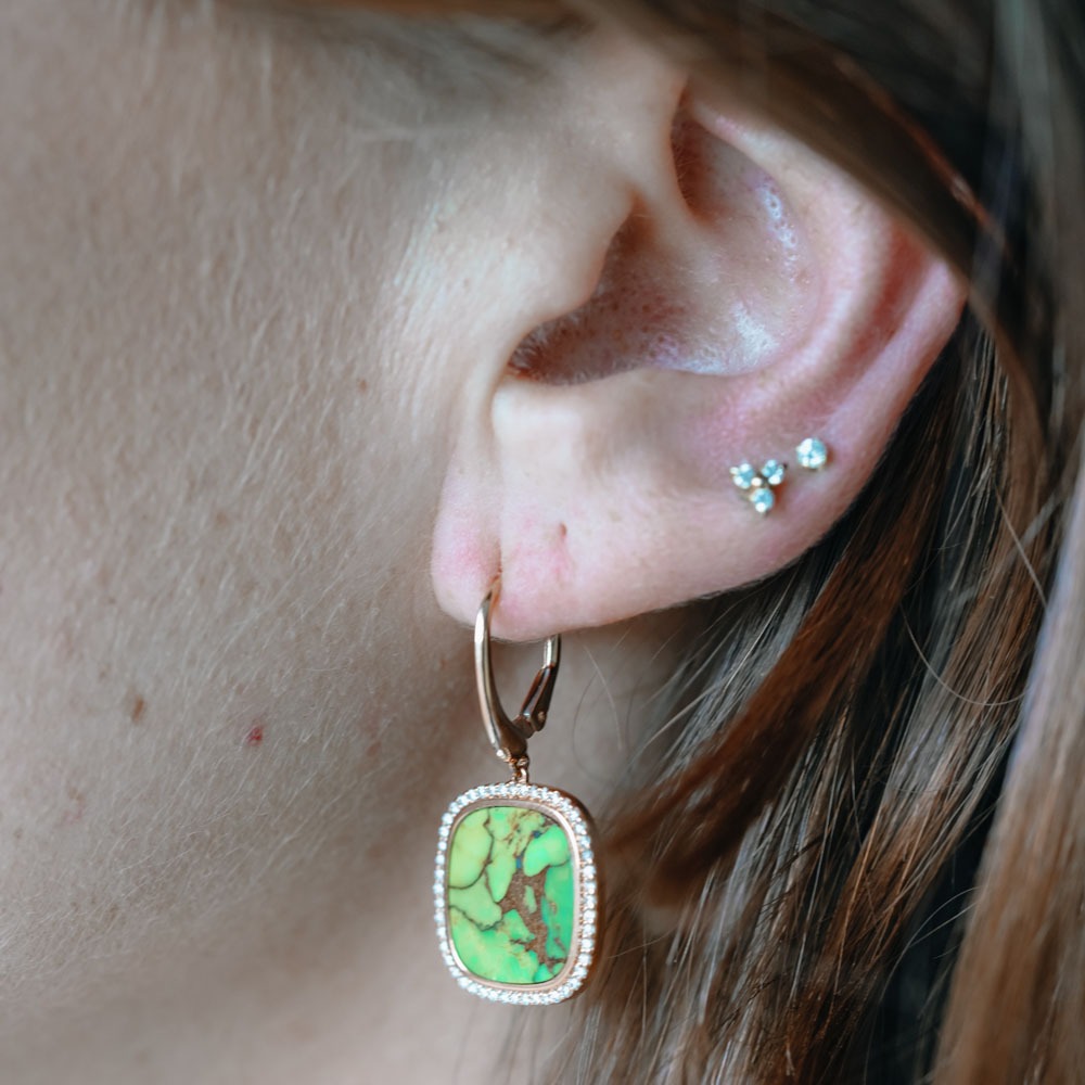Boucles d'oreilles Indygo "Les turquoises vertes"