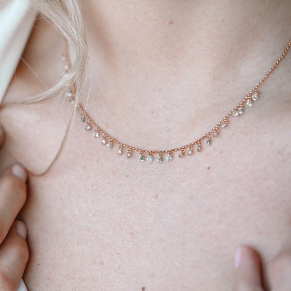 Collier "Les pendants en brillants champagne"