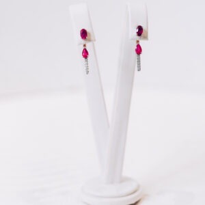 Boucles d'oreilles "Toi & Moi" rubis