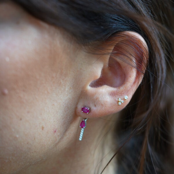 Boucles d'oreilles "Toi & Moi" rubis – Image 2